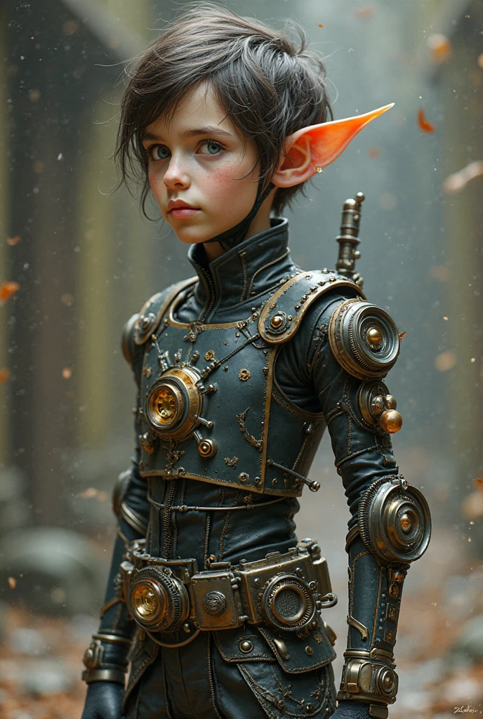 Jeune homme petit, mince mais avec plein de gadget fantasy sur lui 