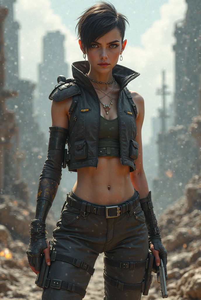 I want a girl character that looks like Mikasa from the Attack of the Giants anime