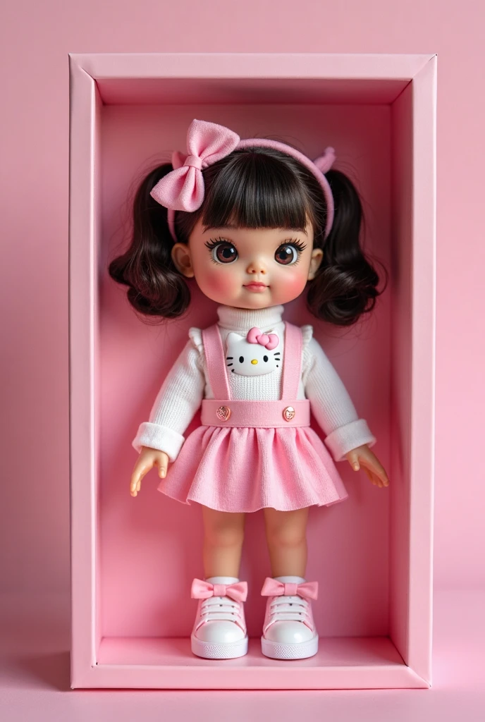 There is a doll with a bow and dress on the head, cute pocelain doll, reddened face, shyness, blush, plastic doll, ball joint doll, doll, chibi, chinese doll face, loli, patchwork doll, doll punk, art doll, doll phobia, spoon pear slim loli figure, plush doll, cotton, 105 mm, 1 0 5 mm