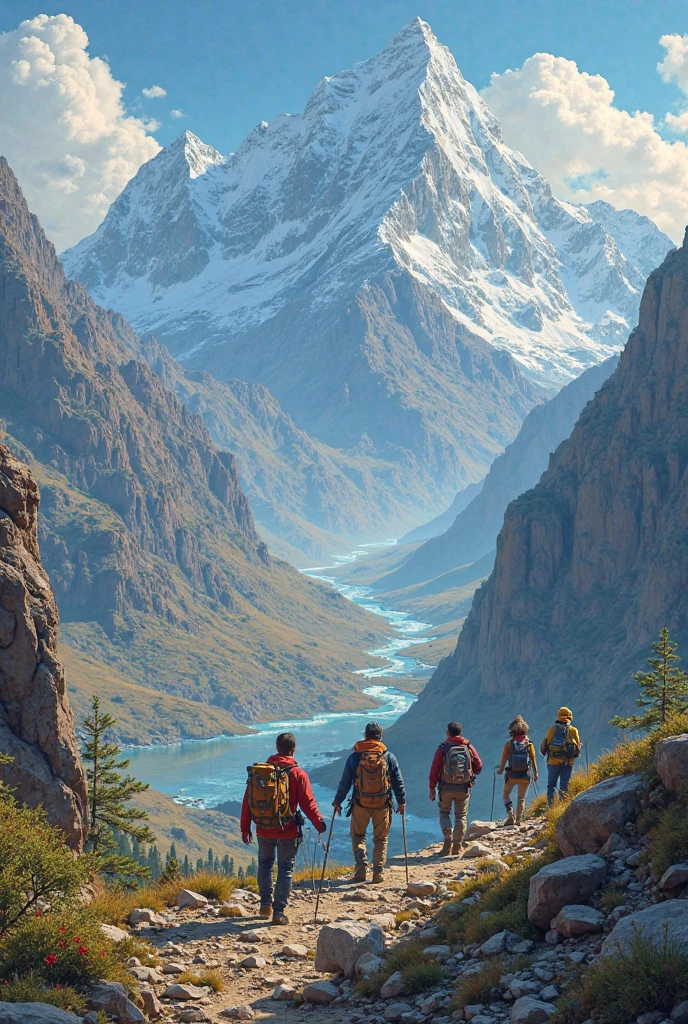 Now add some text in this pictures like explore, adventure, something about group trips and tourism and northern areas of pakistan