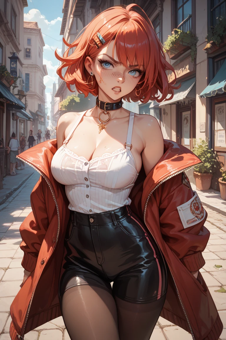 girl tribal,(((beauty girl))),(((18 years old))),

((((large breasts:1.4),))),(((orange hair,Wild Spike orange Saiyan hair,orange hair,colored inner hair))),((blue_eyes:1.3))),intricate eyes,beautiful detailed eyes,symmetrical eyes,(((black skin,dark-skinned_female,dark skin,lustrous skin:1.5,tanned skin,bright skin: 1.5,skin tanned,shiny skin,very shiny skin,shiny body))),(spider lower abdomen,narrow waist,wide hip,athletic body,inflated legs,thick thighs,(detailed face)),beautiful detailed lips,

((cute,slutty,erotic,(nsfw))),

(revealing clothing,show skin),((underboob)),(barefoot),((see through clothes,long clothing,no bra)),(((slave,slave collar,Long chain leash connected to her collar,shackles,loincloth,torn clothes))),((wet clothes,intricate outfit)),

dynamic and seductive pose,looking at viewer,embarrassed,centered,scale to fit dimensions,Rule of thirds,

snow everywhere,(snowy egyptian palace,snowy egyptian palace background,snowy pyramids in the background),scenery,extremely scenery,(puddles everywhere),clouds,Egypt style,Egypt castle,(sunset, golden hour),winter,

(Glossy Egyptian ornaments),highres,sharp focus,(ultra detailed,extremely detailed),(photorealistic artwork:1.37),(extremely detailed CG unity 8k wallpaper),(((vibrant colors,vibrant theme))),(intricate),(masterpiece),(best quality),artistic photography,(photography taken by sldr),(intricate background),perfect rendered face,perfect face details,realistic face,photo realistic,((intricate detail)),(((realism))),
