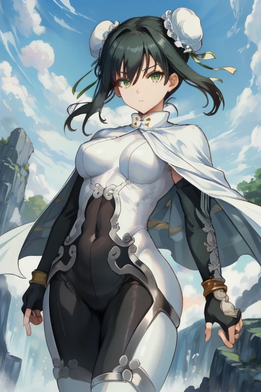 masterpiece,best quality, unreal engine, ultra res, extremely detailed,
1girl , large breasts, waist , (muscular:1.2) ,slender, waist shot,
QIN LIANGYU,DOUBLE BUN, BUN COVER, SIDELOCKS
LIANGYUBASE, BODYSUIT, CHINESE CLOTHES, FINGERLESS GLOVES, ARM GUARDS, WHITE CAPE, CLOUD PRINT, THIGHHIGHS
hews style CSR STYLE
round breasts, medium breasts,
standing , sexy pose, evil smile, waist shot, watching at viewer, hands to waist