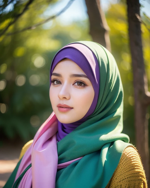 long tshirt Outfit, (RAW photo, Materpiece, Best Quality), Flower Mountain, Landscape view, Galaxy style, on the skies wave, Modelling Posing, Clothes that are covered and polite, long-sleeved Hijab clothes, look polite and elegant, ((Best Quality Hijab Hair, Hair close with Hijab)), (Mixed Albanian, Germany, British, Khushi Kapoor), Full Body Close-Up, (realistic, photo-realistic:1.3), Head Covered With Hijab, Pinafore Dress, best quality of Hijab Girl, Full Hijab Dress, highly detailed Hijab, masterpiece, ultra-detailed, illustration, 1girl, upper_body, dynamic angle, world masterpiece hijabi, best Quality, extremely detailed CG unity 8k wallpaper, pink ink, Amazing, cinematic lighting,