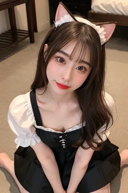 ,((White Bunny Cosplay)) ,((Best Quality, 8K, masutepiece :1.3)), (full body Esbian), Sharp Focus :1.2, A pretty woman with perfect figure :1.4, Slender Abs :1.2, ((dark brown hair, Parted bangs,Big breasts :1.2)), (), Highly detailed face and skin texture, Detailed eyes, 二重まぶた ,Lovely smile,Perfect limbs,