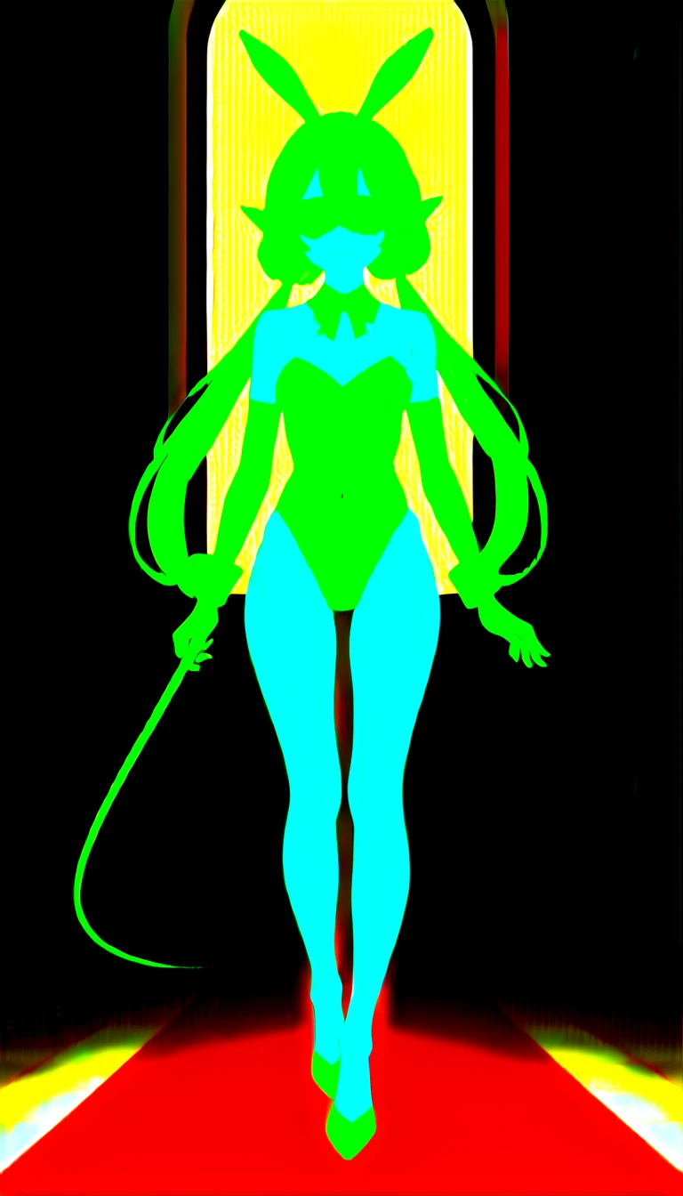 holographic woman, holography, in the style of interference patterns, full body, hourglass figure, plumb ass, thick thighs, thin waist, free-flowing lines, in the style of neon-infused digitalism, electronic woman, in the style of neon-infused digitalism, psychedelic figuration, simple background, microfilm