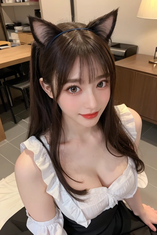 Realistic:1.2,masterpiece,Highest quality,98k,((One Woman)),20-year-old,Japanese women、Tight waist,Perfect Anatomy, Brown Hair, Wavy Hair,Twin tails,Beautiful breasts,((Fully detailed face and eyes:1.2))((Cute face:1.2)),Random Pause,smile、whole bodyショット,Natural Face,whole body,Life-size,Pink lingerie,High delicate,4K
