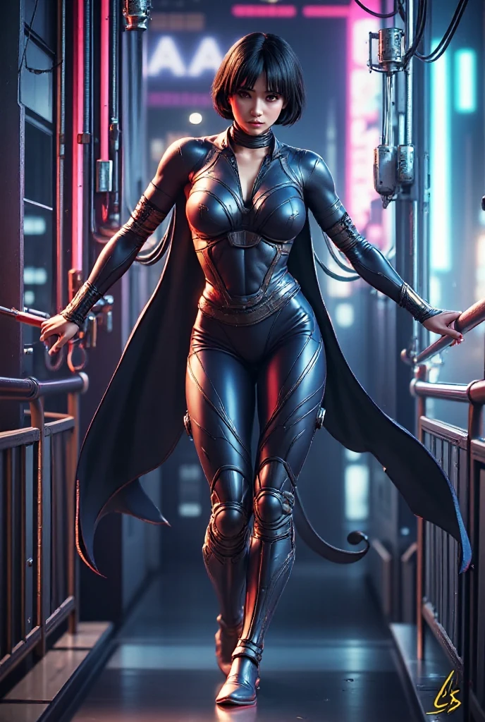 ((masterpiece)), ((best quality)), ((highres)), beautiful woman, splash art, 8K, solo, superhero, bare legs, (tight leotard: 1), hands on hip, city backdrop, knee boots, (perfect hands: 1), sparkling, light particles