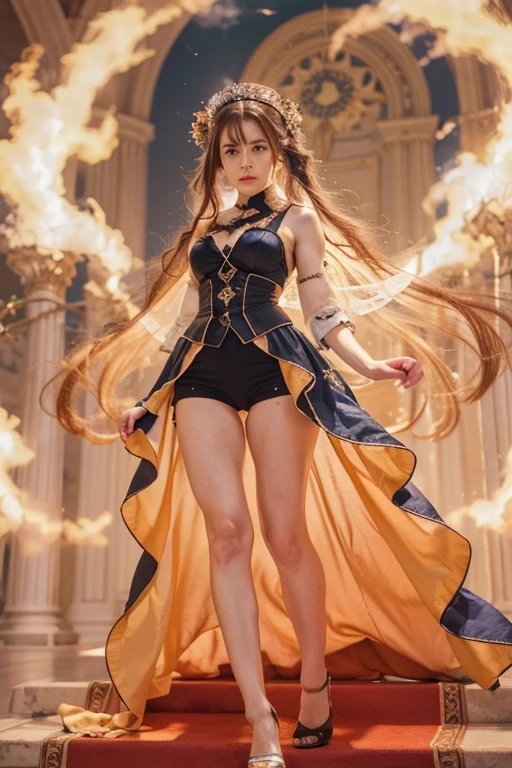 (CG Unity 8K wallpaper with extreme details, masterpiece, high quality), (exquisite lighting and shadow, highly dramatic image, cinematic lens effect), (Sailor Moon: 1.1), charming smile, double tail, vibrant blue eyes, looking at the viewer with curly blonde hair swinging, tight white top, white gloves, mini skirt, dynamic pose), the background is the universe (excellent detail,  excellent lighting, wide angle), (excellent rendering, enough to stand out in its class),boobs and big ass.