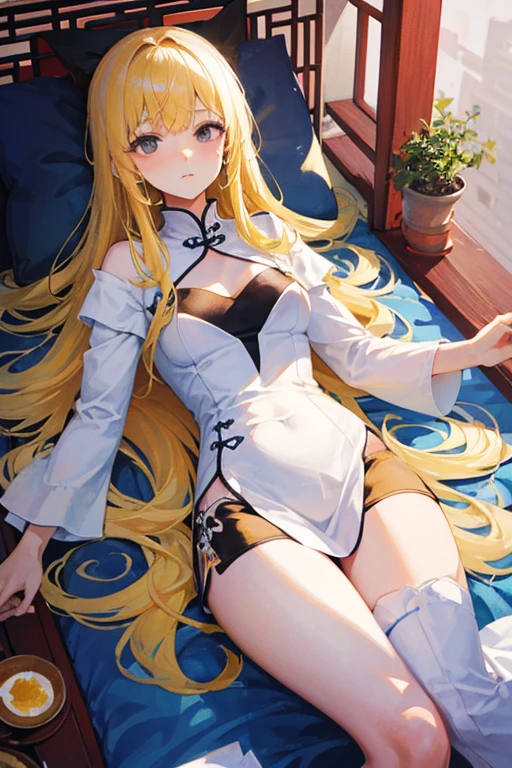 (Real: 1.4), (Masterpiece, Sidelights, Fine Beautiful Eyes: 1.2), Masterpiece*Portrait、、、、, Realistic, 3D Face, Glistening Eyes, Glossy Hair, Skin Falling Out, Solo、、、、, Embarrassing, (Epigastric), White Underwear, Blonde Hair, (Princess)