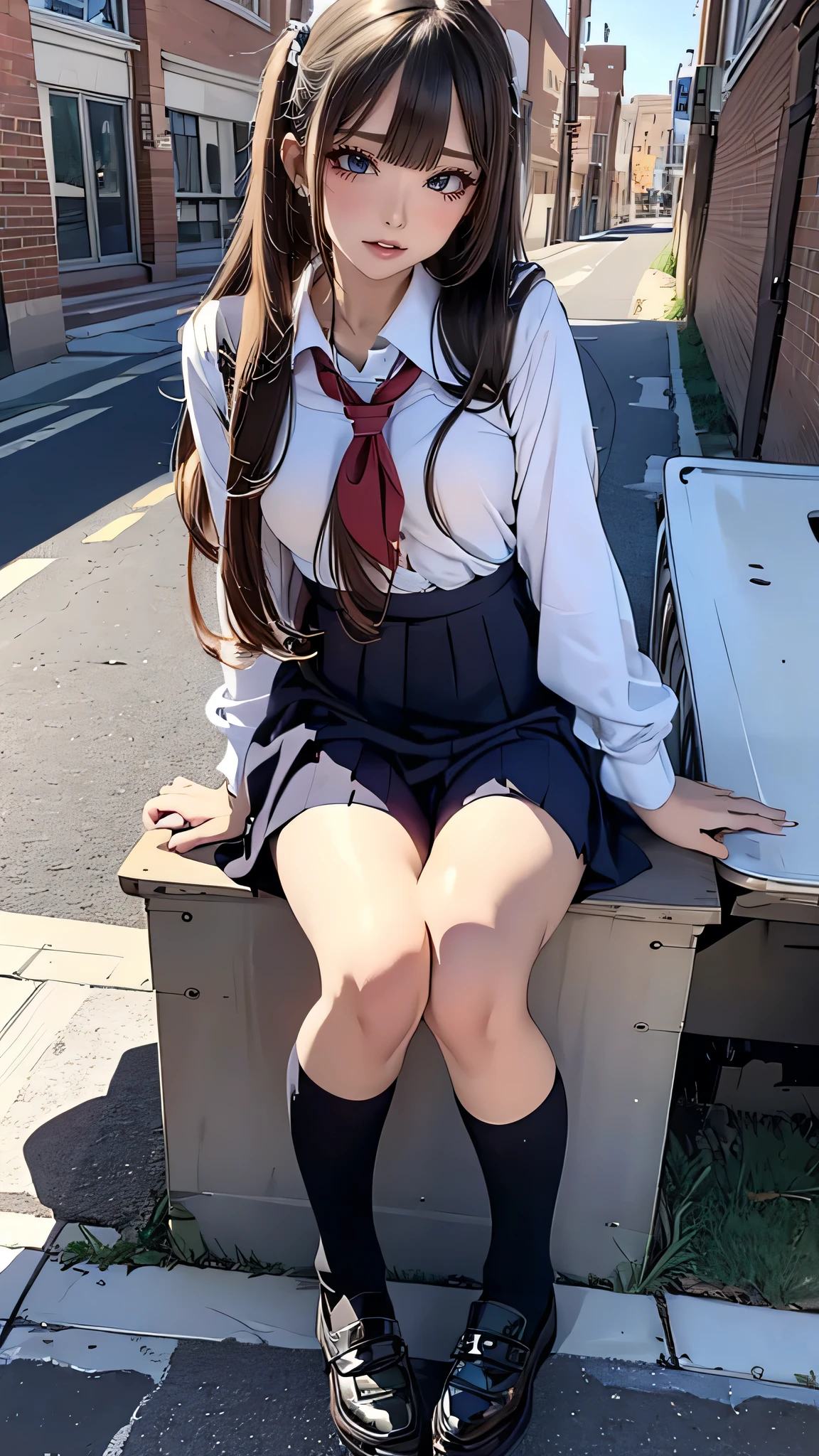 kasumigaokautaha, utaha kasumigaoka, black hair, hairband, long hair, (red eyes:1.5),
BREAK long sleeves, school uniform, skirt,
BREAK looking at viewer,
BREAK indoors, classroom,
BREAK (masterpiece:1.2), best quality, high resolution, unity 8k wallpaper, (illustration:0.8), (beautiful detailed eyes:1.6), extremely detailed face, perfect lighting, extremely detailed CG, (perfect hands, perfect anatomy),(white panties:1.5), (short, tiny, little:1.2), (spread legs, open legs, knee up:1.3), groin, perineum, leaning back, body tilt, shy, blush, embarrassed, arms behind back, cowboy shot, dutch angle,