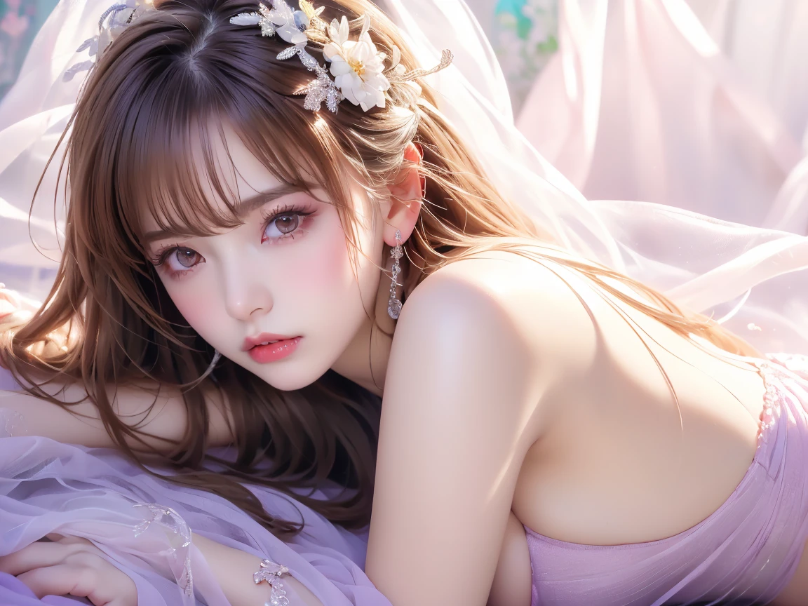 (Masterpiece, Best Quality, Top Quality, Official Art, Beautiful and Aesthetic: 1.2), (One Girl), Accurate Anatomy, Beautiful Face, Detailed and Perfect Face, Big Eyes, Very Detailed, (Fractal Art: 1.3 ), colorful, the best details, refreshing sex appeal, neat, cute, lively spring image paintings, beautiful hands and fingers, detailed hands and fingers,