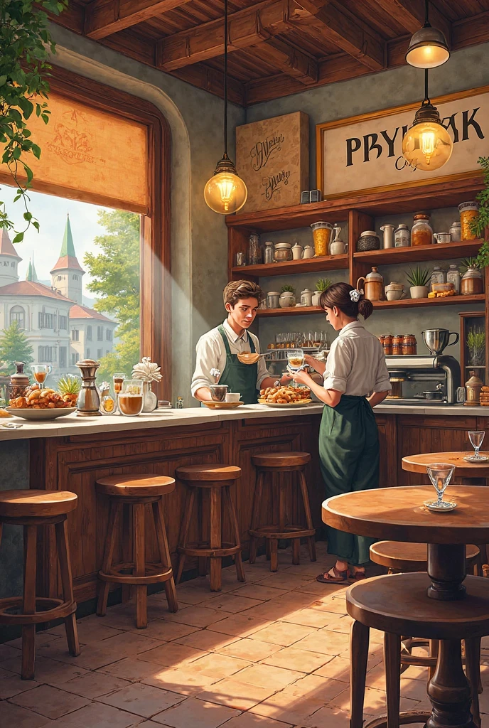 make a poster advertisement about the Prypynak cafe 