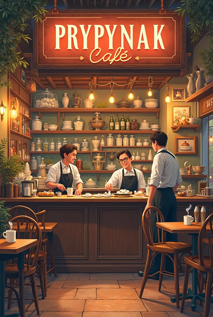 make a poster advertisement about the Prypynak cafe 