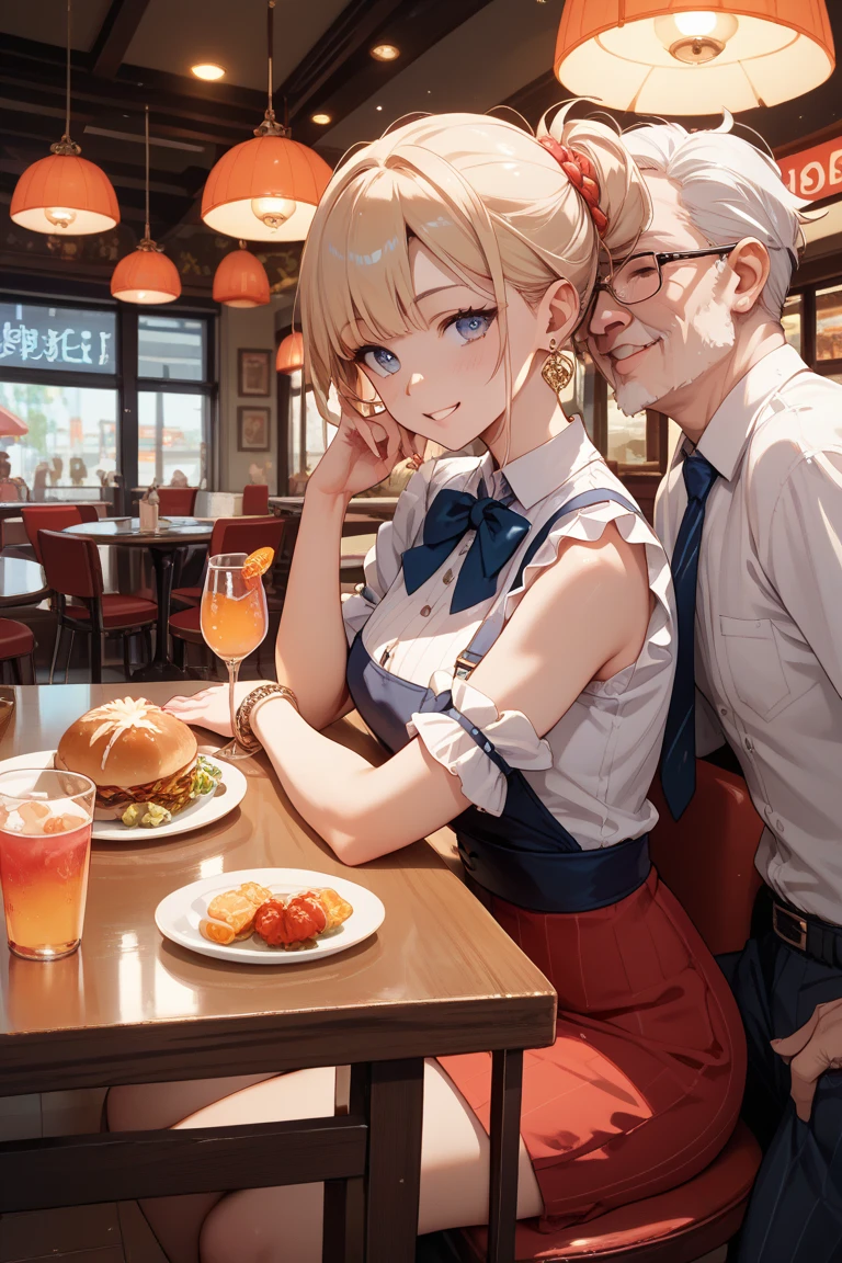 An 18-year-old man who is blond and works in a restaurant who looks like a woman