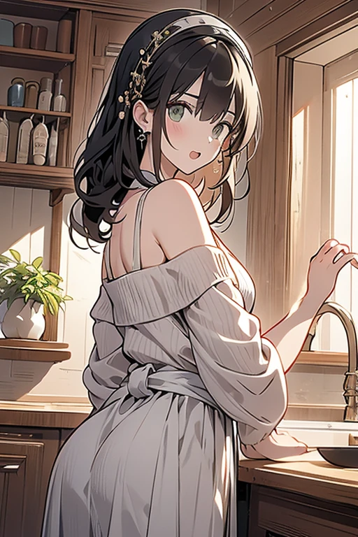 mikanyuuki, mikan yuuki, (brown eyes:1.7), brown hair, hair ornament, hair scrunchie, long hair, pink scrunchie, scrunchie, (flat chest:1.2), arms raised up in surrender
BREAK collarbone, very short apron, bare arms, bare shoulders, bare legs
BREAK looking at viewer,
BREAK indoors,
BREAK (masterpiece:1.2), best quality, high resolution, unity 8k wallpaper, (illustration:0.8), (beautiful detailed eyes:1.6), extremely detailed face, perfect lighting, extremely detailed CG, (perfect hands, perfect anatomy), , semi-profile view