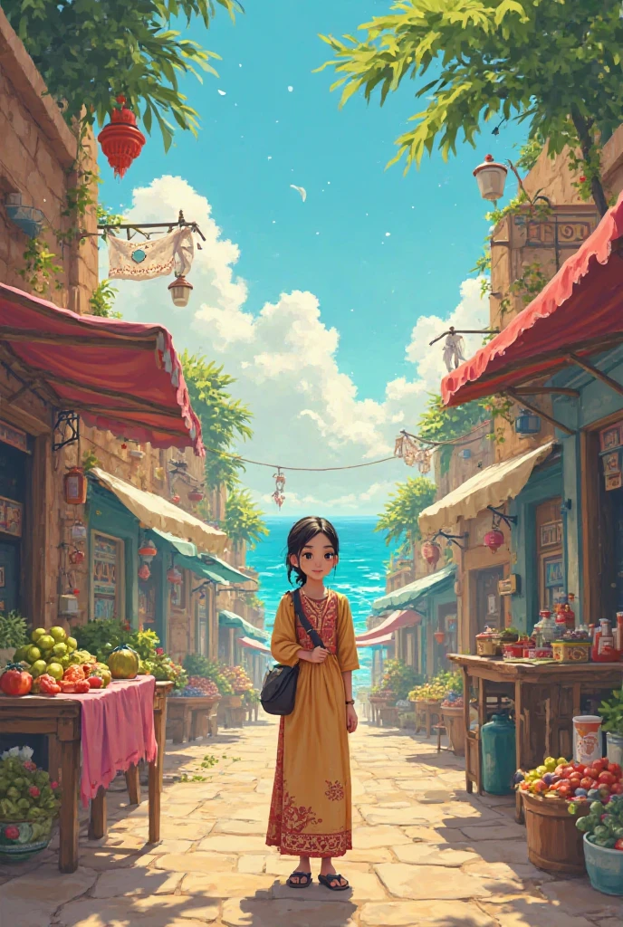 Yvonne's background on heritage in Jizan in the style of Ghibli Studio