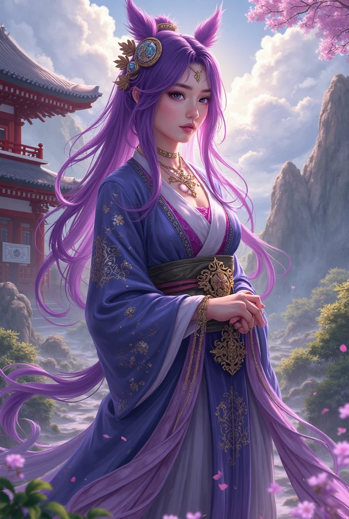 Genshin impact , looks like yae miko with purple hair and from inazuma