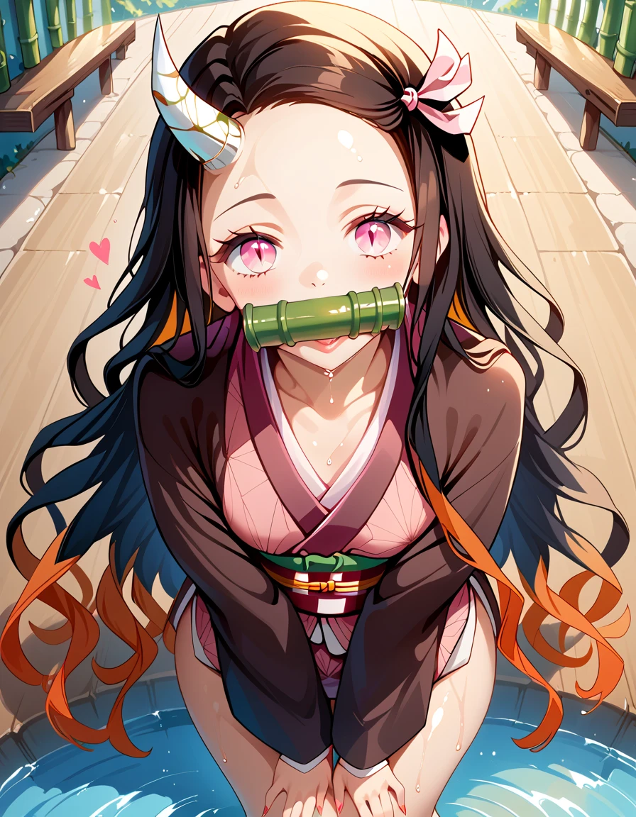 girl,setsubun,((NSFW:1.4)),angle from below,((fellatio))