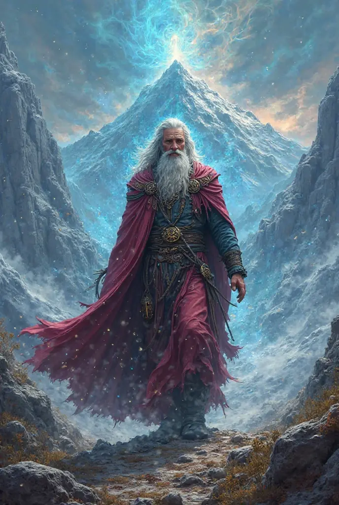 wizard on a mountain taking a smoke