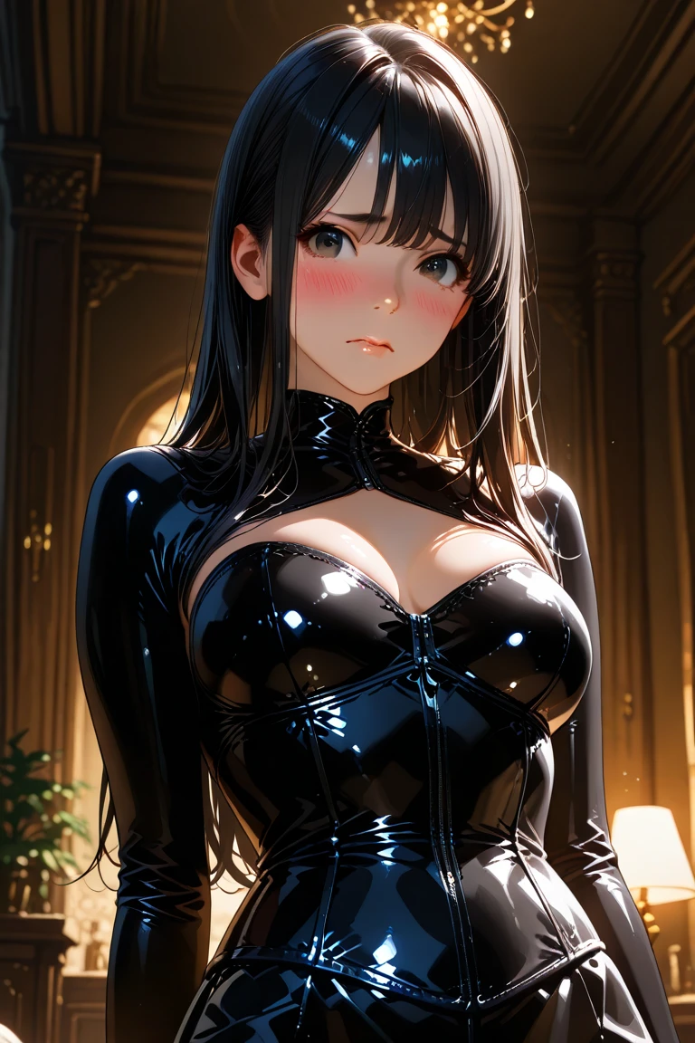 masterpiece, Highest quality, Unreal Engine, Super Resolution, Very detailed,
Beautiful woman, Chichi, Dragon Ball, Black hair in a ponytail, Vivid expression, Healthy Body, Beautifully detailed sweat glands, Smooth skin texture, Carefully drawn,
(taimanin suit), (humidity:1.2), Beautiful Eyes, (Attractive face:1.2), (Beautiful Skin), (Big Breasts), Puffy nipples, Sticky with sweat, In a dynamic pose,
In the world of Silent Hill, indoor, In the basement,