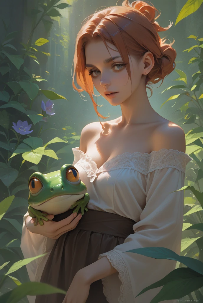 Create a cover with a frog and an X