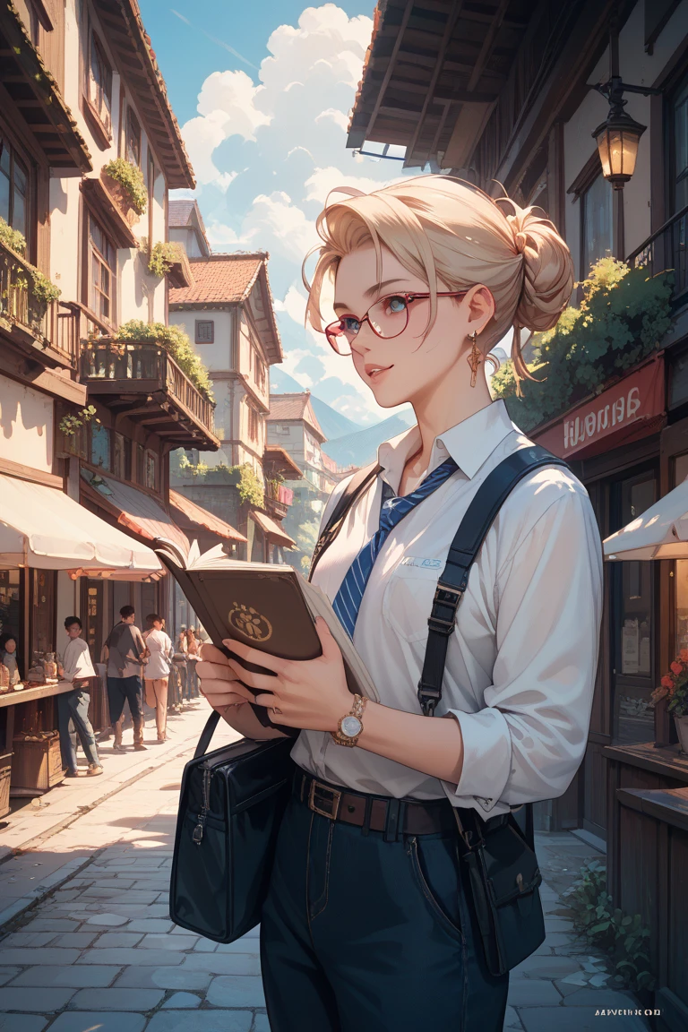 The background is dusk and there are 2 people