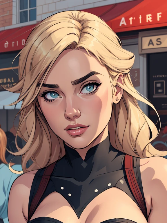Imagem de desenho animado de uma mulher .cartoon style illustration, estilo de arte dos desenhos animados, estilo de arte dos desenhos animados, digital illustration style, design de personagens altamente detalhado, arte digital detalhada fofa, City fan art, Design de personagens de retrato, beautiful digital illustration, retrato de alta qualidade, Arte em quadrinhos, mulher jovem. Green eyes Medium bust and wonderful witch outfit sensual corset costume. expression of sexual desire