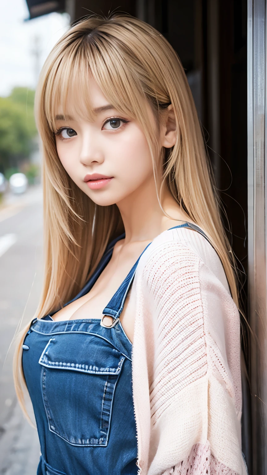 Blond hair loli with d-cup with western clothes