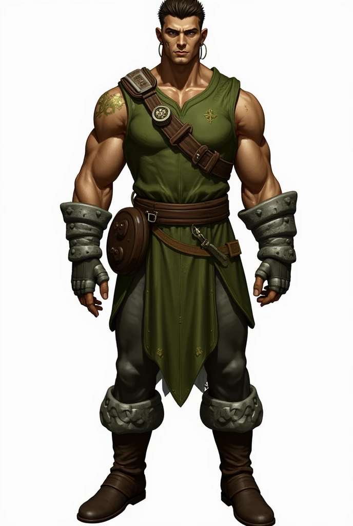 (1man, male, solo), (half-orc:1.5), (muscular, grin), (short red hair, mahawk haircut),
(Dungeons and Dragons, character), (Barbarian), battle stance,
(Barbarian tattoos, tribal barbarian pants, barbarian armor, boots), (holding object, holding lute),
(tribal arena background),
8K, RAW, best quality, ((masterpiece, best quality)), ultra high res, colorful, (medium wide shot), full body, (dynamic perspective), sharp focus, (depth of field, bokeh:1.3), extremely detailed eyes and face, beautiful detailed eyes,