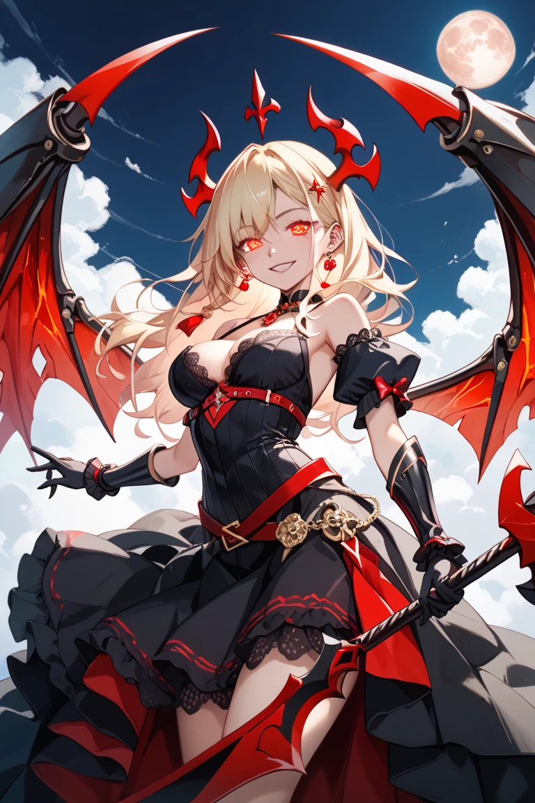 hell Hound、monster girl encyclopedia、black skin、black sclera、red eyes