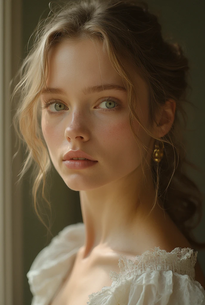 Ultra realistic, 20s, without aesthetics 
A Polish girl with beautiful natural face and voluminous long wavy blonde hair, face portrait, round face not long, 6 angle side camera in one picture