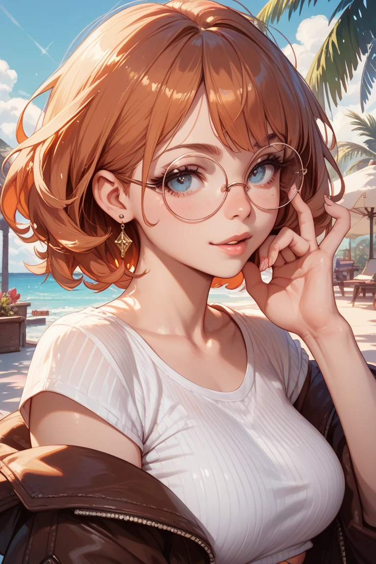 female　20th Generation　Round Glasses　Intellectual　upper eyelid