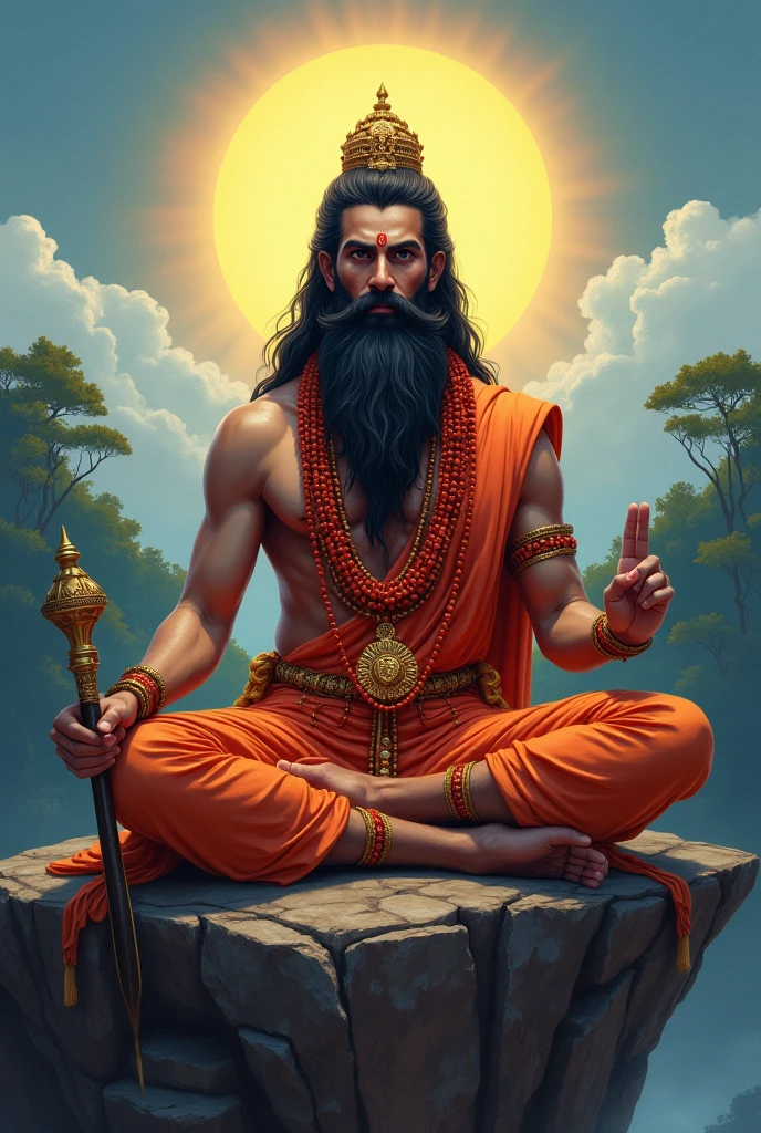 God Hanuman in moon sitting image