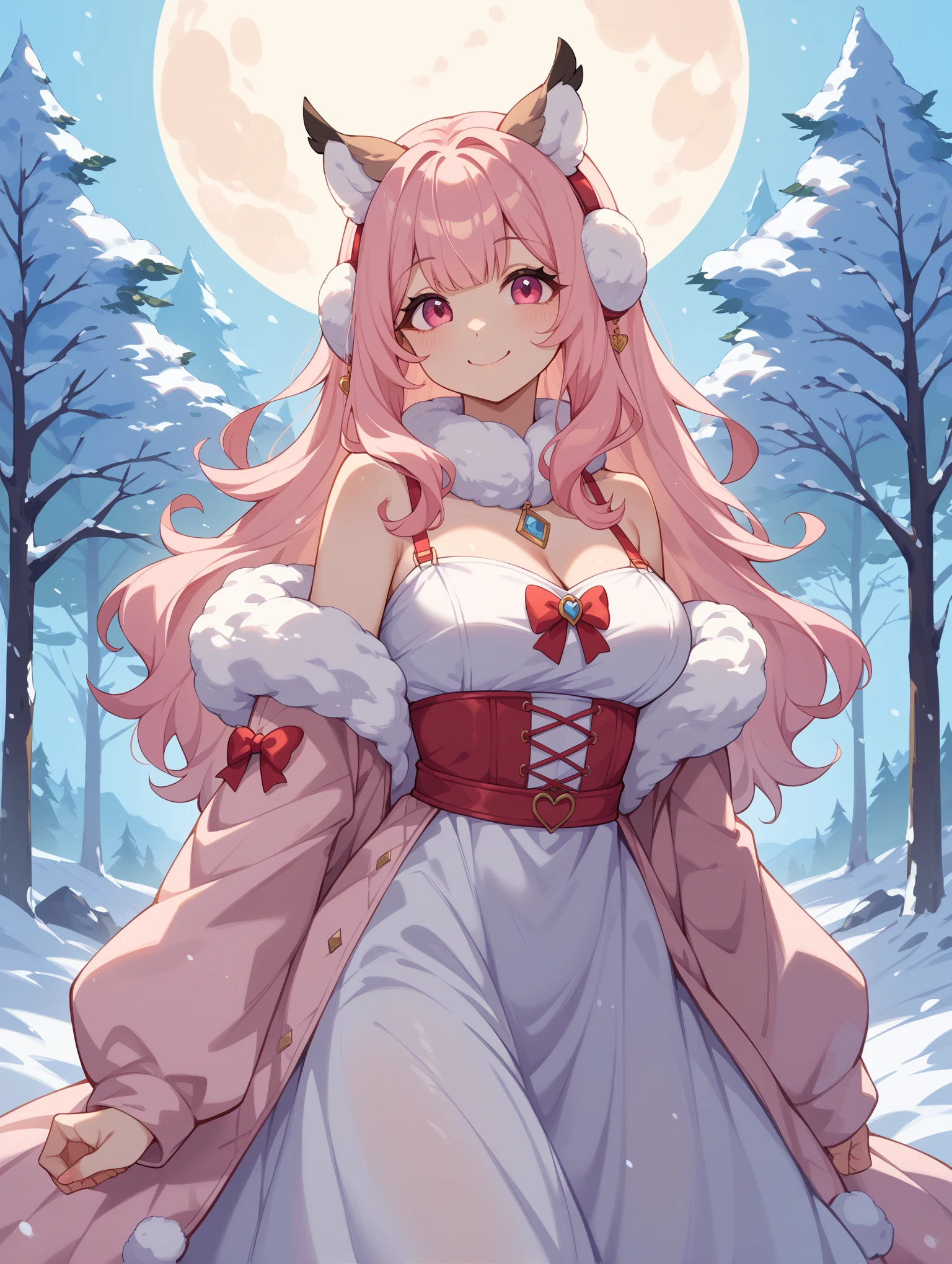 Lamia from ancient Egypt,(((Lamia,monster girl))),
(((rosa_eyes:1.3,red_students)),Intricate eyes,beautiful detailed eyes,symmetrical eyes,((((rosa horns,pink scales,scaly ,scales ,scaly skin)))),(big breasts:1.5),((((long rosa hair,rosa hair,colored inner hair)))),((((Porcelain skin,Pale skin,shiny skin:1.5,tanned skin,shiny skin: 1.5,tanned skin,shiny skin,very shiny skin,shiny body)))),(spider lower abdomen,narrow waist,wide hip,baby jumpsuit,inflated legs,),(((detailed face))),
Beautiful,horny,sensual,seductive look,seductive,((Erotic)),opulent,sumptuous,con nostalgia,(((NSFW))),
((((maid headdress,maid,maid clothing, maid cloth)))),revealing clothing,show skin,neckline,((under the chest)),(barefoot,),((impenetrable and beautiful dragon scales:1.4,dragon scales)),(((Intricate outfit,Intricate clothes,embroidered outfit,embellished suit,embroidered clothes,embellished clothing))),
(dynamic pose:1.0),ashamed,(centered,Scale to fit dimensions,rule of thirds),
((snowy pine forest at night)),with dark storm clouds,winter,scenery:1.25,((Snowy forest background)),Christmas tree,
High resolution,sharp focus,(ultra detailed,extremely detailed),(photorealistic artwork:1.37),(extremely detailed CG unity 8k wallpaper),(((vibrant colors,vibrant theme))),(Intricate),(masterpiece),(Best Quality),