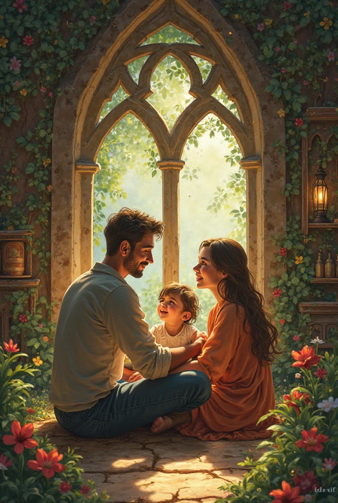 A  at home with his family fairy tale imprisonment
