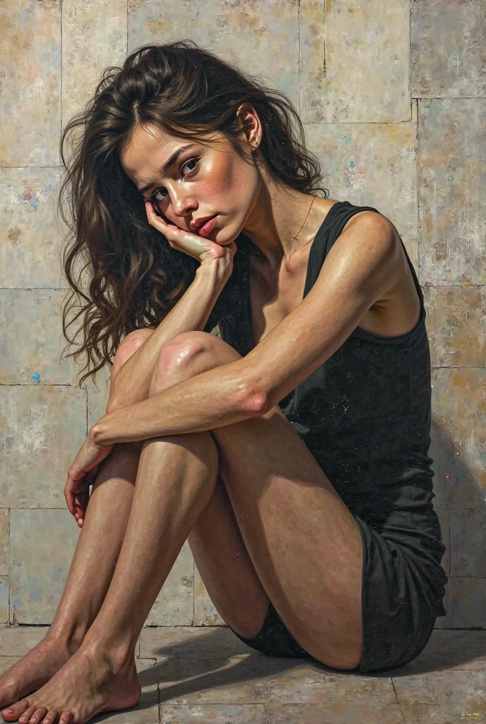 Oil painting on canvas with rough strokes, oil art, nude art, NuArt, a luxurious lady modestly and chastely lies on the sofa with her eyes closed, modest pose, closed pose, natural colors, nude genre, detail, oil, canvas, nude art