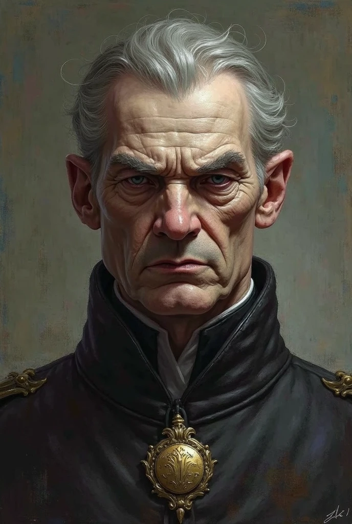 Image of a king with a disappointed expression, No angry expression