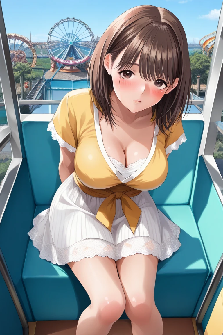 A girl in see-through underwear masturbates on the train and puts a dildo in her pussy、Wearing a garter belt、She opens her legs and gives a handjob and blowjob、Big Tits and Big Dick、Lewd、Slut