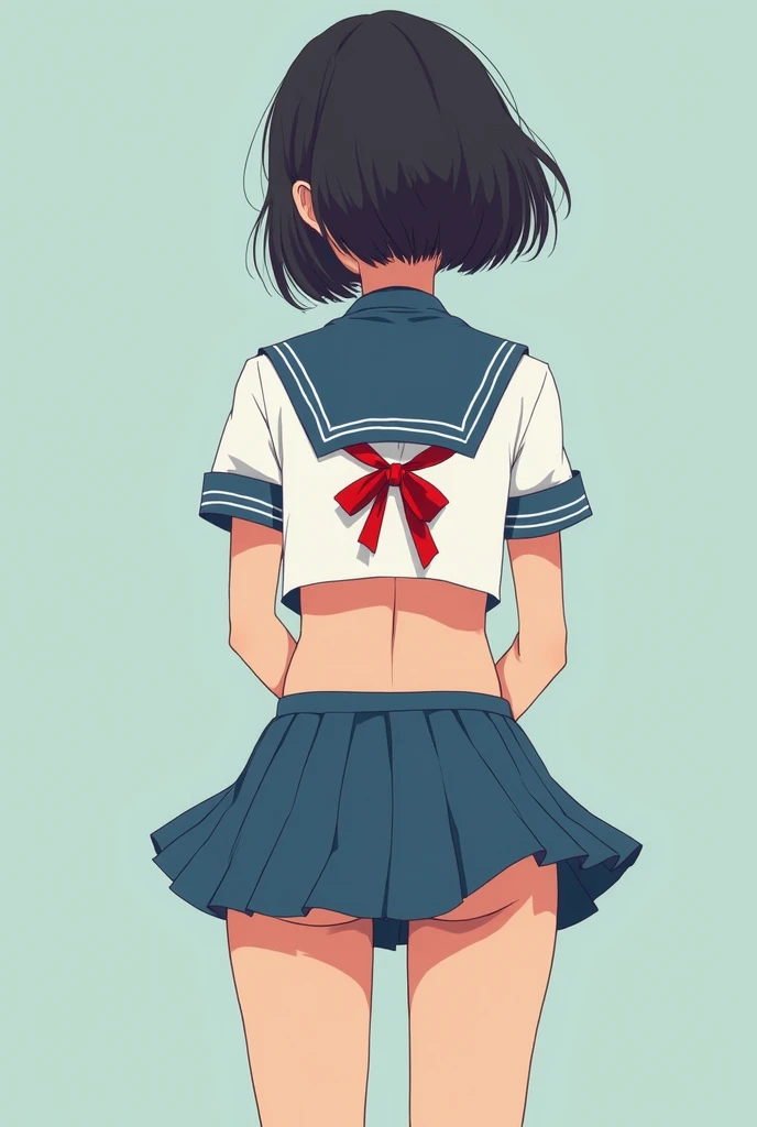 [[Anime Style]]、[[Digital Art]]、[[Wow]]、College girl in short sleeve white blouse、[[Short Channel]]hair、[[Cherry tree]]Forest Background、Cloudy、Neutral lighting、[[Small lighting]]、The wind blows and flips my skirt up, A glimpse of underwear、Underwear is visible、Backward view、Make your butt bigger、Looking up from the ground