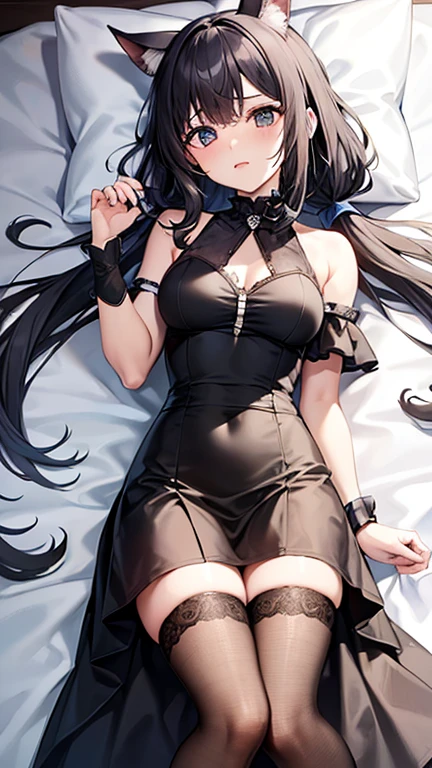 anime - style image of a woman in a black dress sitting on a bed, seductive anime girl, woman in dress, beautiful alluring anime woman, cute anime waifu in a nice dress, perfect black haired girl, attractive anime girl, beautiful alluring anime , beautiful anime girl, anime goddess, slander body, grayscale phtoto with black dress