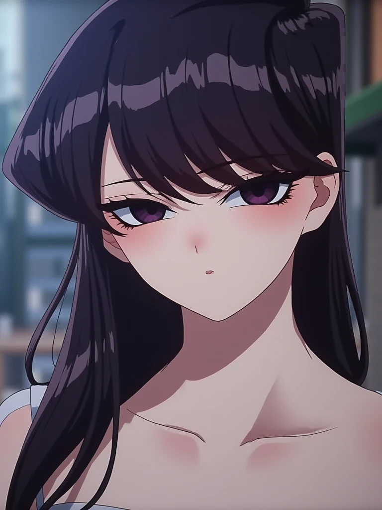 masterpiece, Highest quality, High resolution, 1 girl's hair ribbon, Tokiwadai: Put your hands in your pockets,Shame face,Sitting in a chair,Spreading her legs,Satin panties are visible,