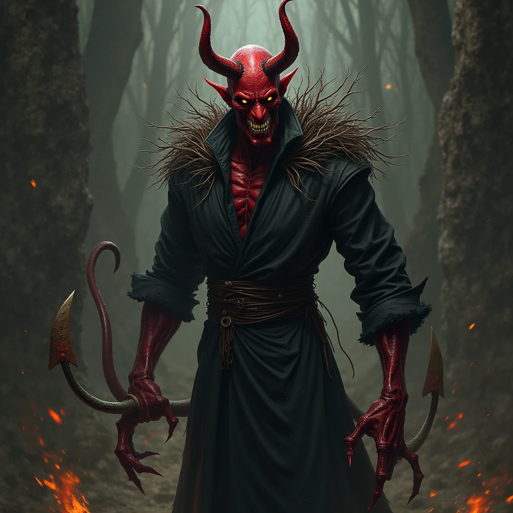 3 characters: The Devil, green parrot, and anteater
