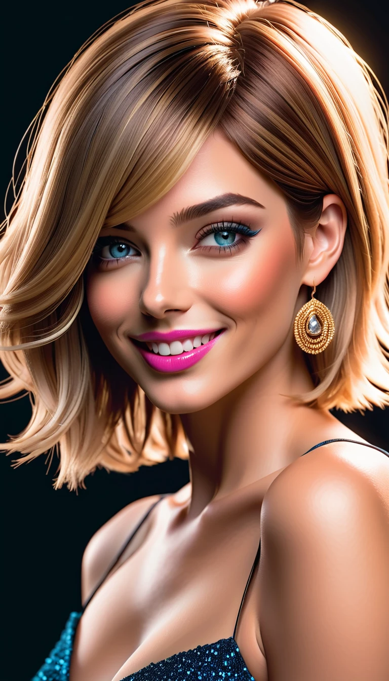 A female fashion model 25 years old, tanned, [[[[closeup]]]], [[[[chest]]]], [[[[neck]]]], [[[[shoulders]]]], perfect honey eyes, perfect iris, perfect lips, perfect teeth, perfect skin, messy windy hair, soft front light, glow, HDR, (muted colors:1.2)