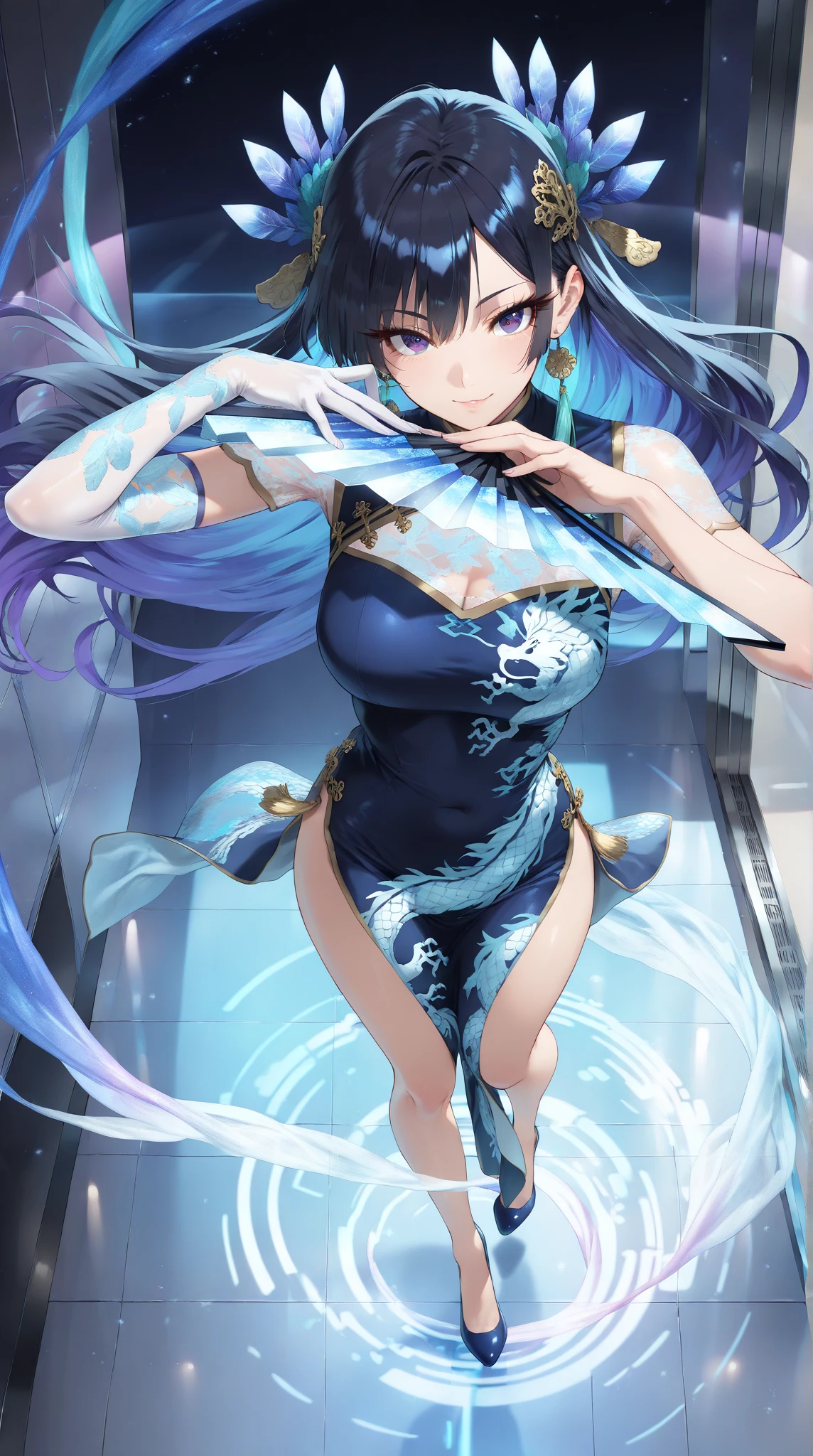 Blue-haired royal sister beauty,blue color eyes,Long-heeled boots,beautifullegs,Ice,drak,ancient wind,Stiletto heels