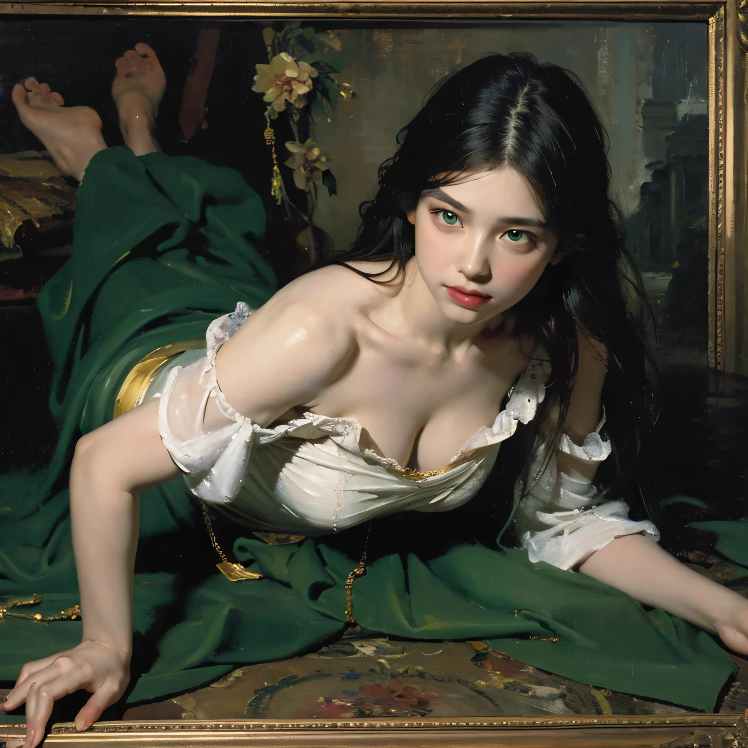 (best quality,4k,highres,masterpiece:1.2),ultra-detailed, (realistic,photorealistic,photo-realistic:1.37), captured Greek Woman, full body showcase, chained around neck and hands tied with rope, wearing only a loincloth, messy hair, dirty face and body, ancient Roman theme, in the middle of Rome, being sold as a  slave, emotionless, hopeless stand, lifeless gaze, evoking empathy, historical accuracy, gritty realism, poignant scene, elaborate backdrop featuring Roman architecture and crowd, striking visual impact, raw emotional intensity