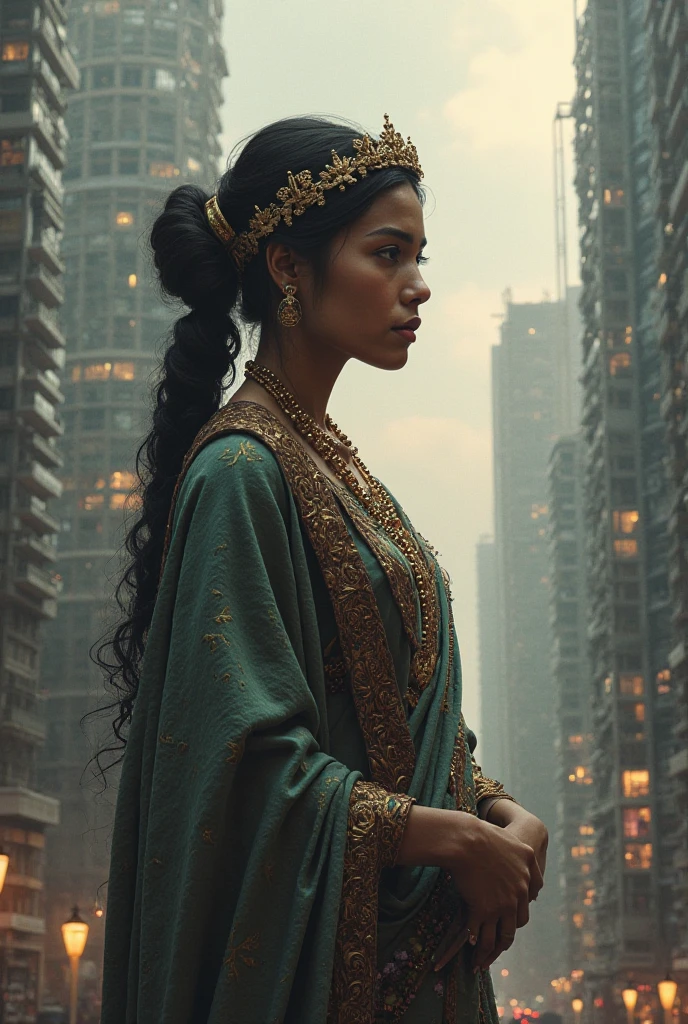 A Javanese princess who miss her java land standing in a big city in Croatia thinking about the future of her homeland and it's people 