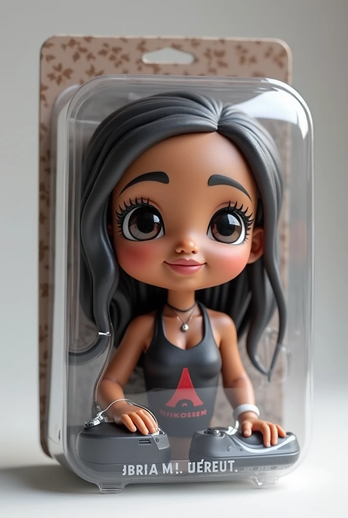 3D illustration of a female character with light brown skin,curly hair with lighter highlights at the ends,shoulder-length cut, The character must wear a long, Printed, strapless corset style dress with straight straps tied with padding at the bust,flat sandal with laces and rhinestones,she is sitting casually on top of a social media logo *snapchat *,the background of the image is a social media profile page,this'sa profile picture as the character.
