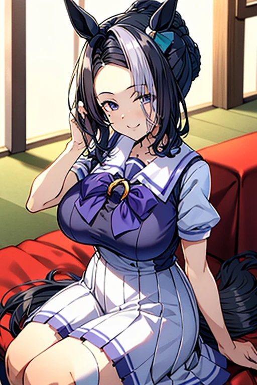 kochou shinobu,1girl,solo,Females in heat,Quietly angry,super huge breasts,sitting in a wooden chair,Tied to a wooden chair with a rope,looking at viewer,near,