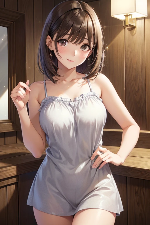 anegasaki nene、Shiny brown hair, short hair, (Beautiful brown eyes、Sparkling eyes, Fine grain)、smile、Ultra-detailed eyes、Highly detailed face, Highly detailed eyes,



((Show me your armpits)),((Sleeveless pink mini dress)),Cleavage,(masterpiece:1.6, Highest quality), (Beautiful attention to detail: 1.2), , 1 girl, alone, Brown Hair, short hair, Brown eyes, Backpack, Open your mouth, bangs, Shoulder bar , blush, 