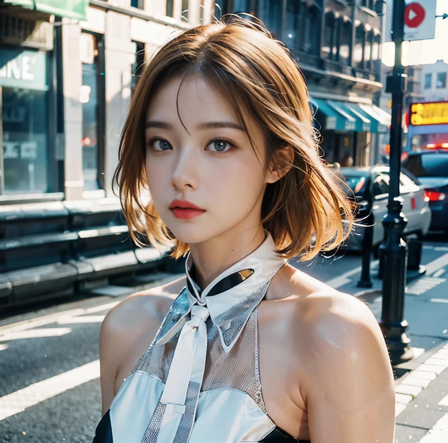 mix4, (8K, RAW Photos, top-quality, masterpiece: 1.45), (realisitic, Photorealsitic: 1.37), one girls, pale-skinned, A city scape, natta, Sateen, Wetty, profetional lighting, photon maping, Radio City, physically-based renderingt, Gradient color hair, white hair, short curly hair, girl with, Thin lace(((Deep V Neckline)))Slip Dress, Top Quality Photos, hight resolution, 1080p, (clearface), (Detailed face description), (Detailed hand description), (masterpiece), (Exquisite CG), extreme light and shadows, dishevled hair, masterpiece, lush detail, (Fine facial features), (Highest Quality Photos), (masterpiece), (finely eye), Look in front of you, Fine clavicle, ((Colossal tits, Giant areola)), (((Areola_slip))),((puffy areolas)),((sideboob barbosa)),(underboob),((collars))),耳Nipple Ring,cleavage of the breast,(NSFW:1.4)、full body Esbian、1 girl in、